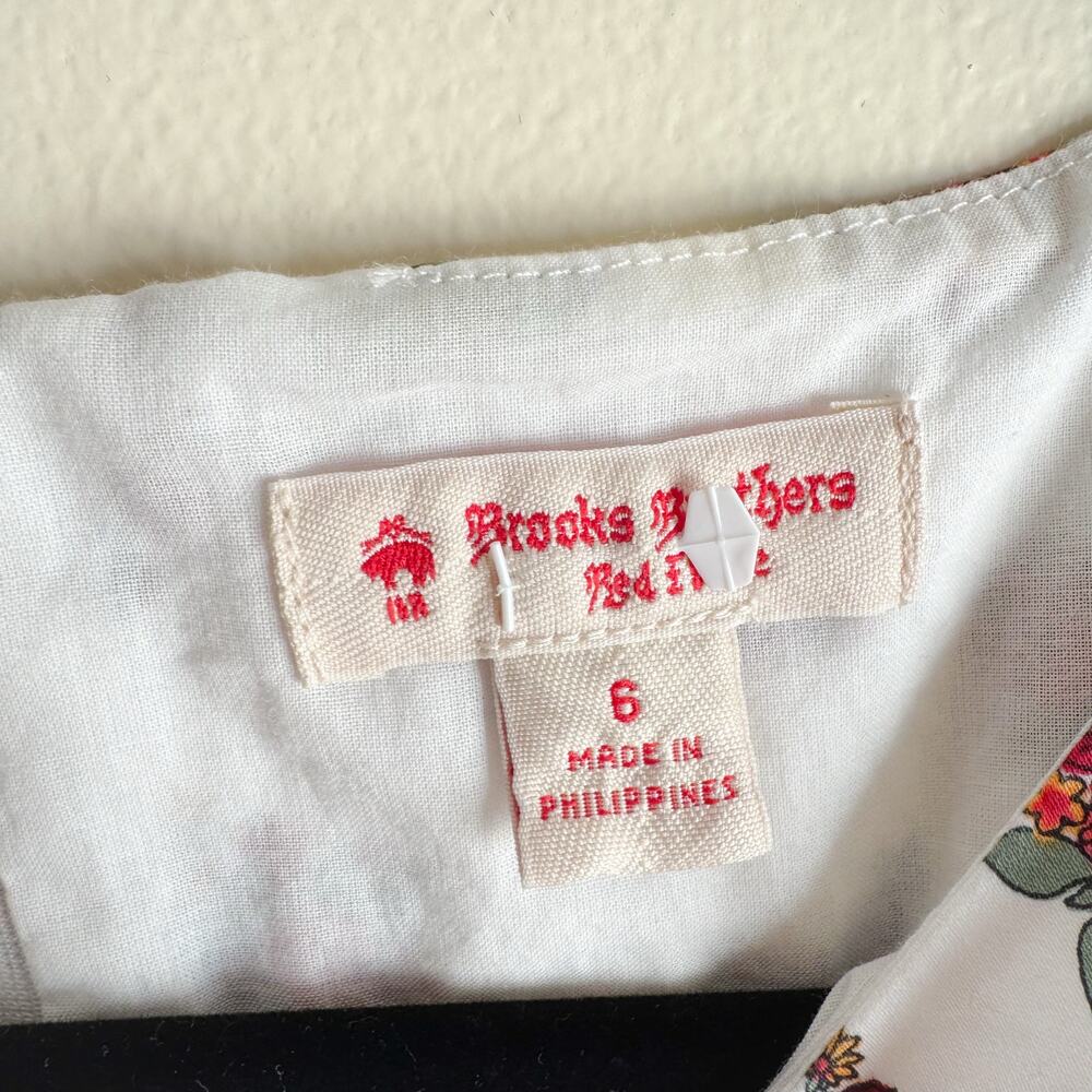 Brooks Brothers Red Fleece White + Red Floral Print Sleeveless Mini Dress 6 - Picture 4 of 9